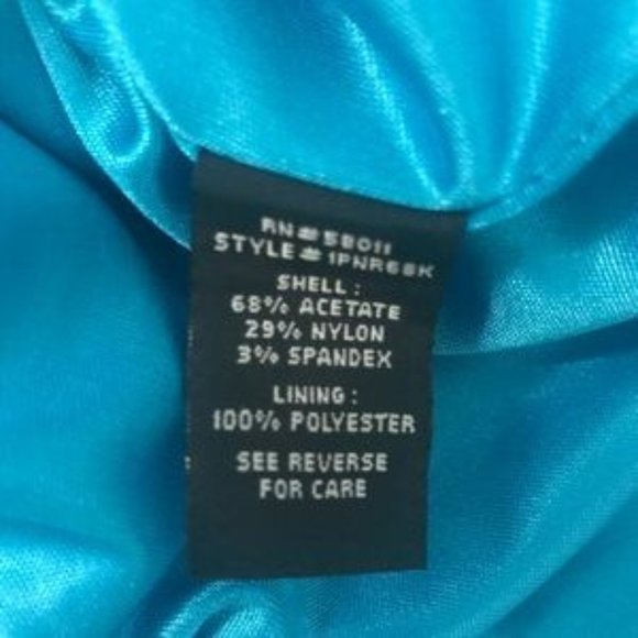 JAX Blue Satin Sleeveless Sheath Dress Size 6 - Picture 6 of 6